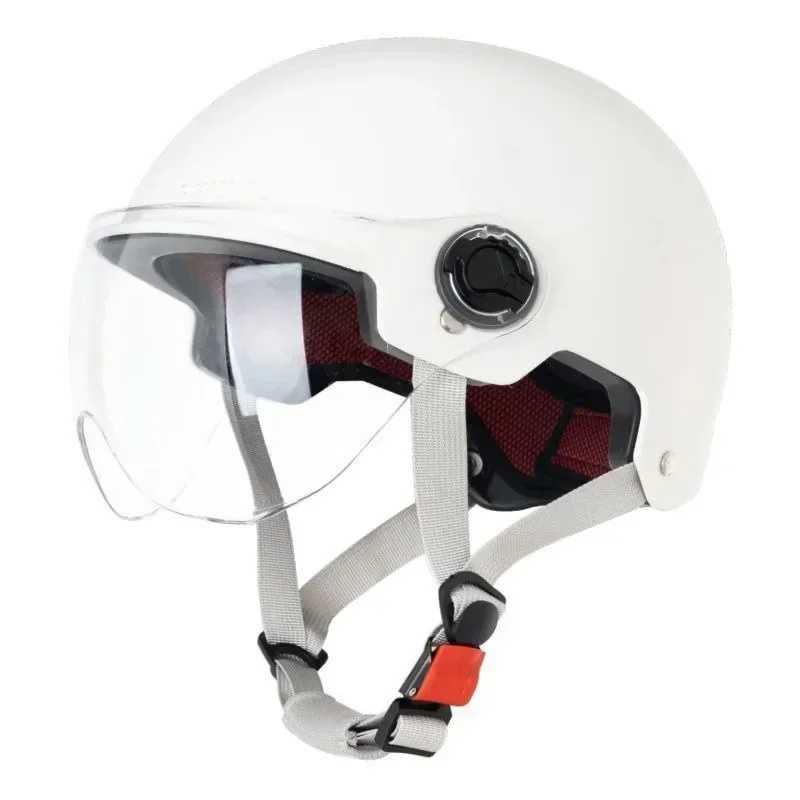 Bicycle Safety Helmet 3C Certified Men's and Women's Adult Children Cartoon Electric Bicycle Motorcycle Half Helmet with Goggles -  18