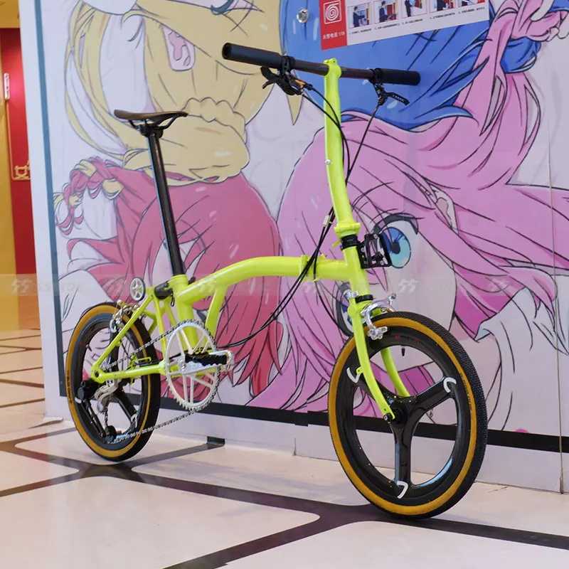 16 Inch Titanium Alloy Variable Speed C Brake Durable Folding Bicycle For Adult Outdoor Cycling Integrated Wheel City Bike -  18