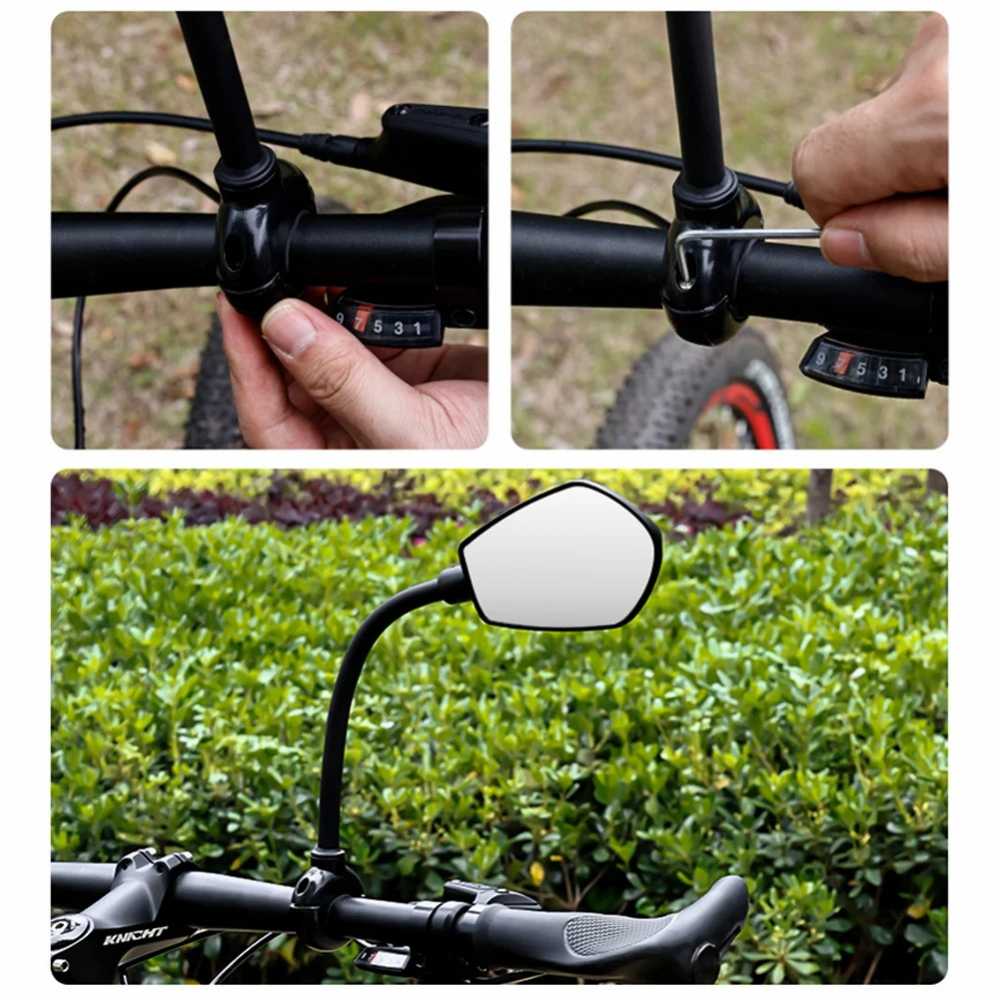 Universal Rearview Handlebar Mirror Adjustable Wide Range Bike Rear View Mirror Cycling Back Sight Reflector Accessories -  18