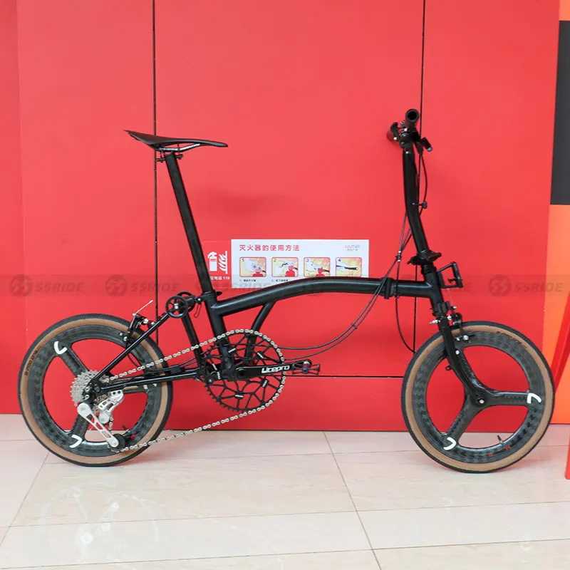 16 Inch Titanium Alloy Variable Speed C Brake Durable Folding Bicycle For Adult Outdoor Cycling Integrated Wheel City Bike -  18