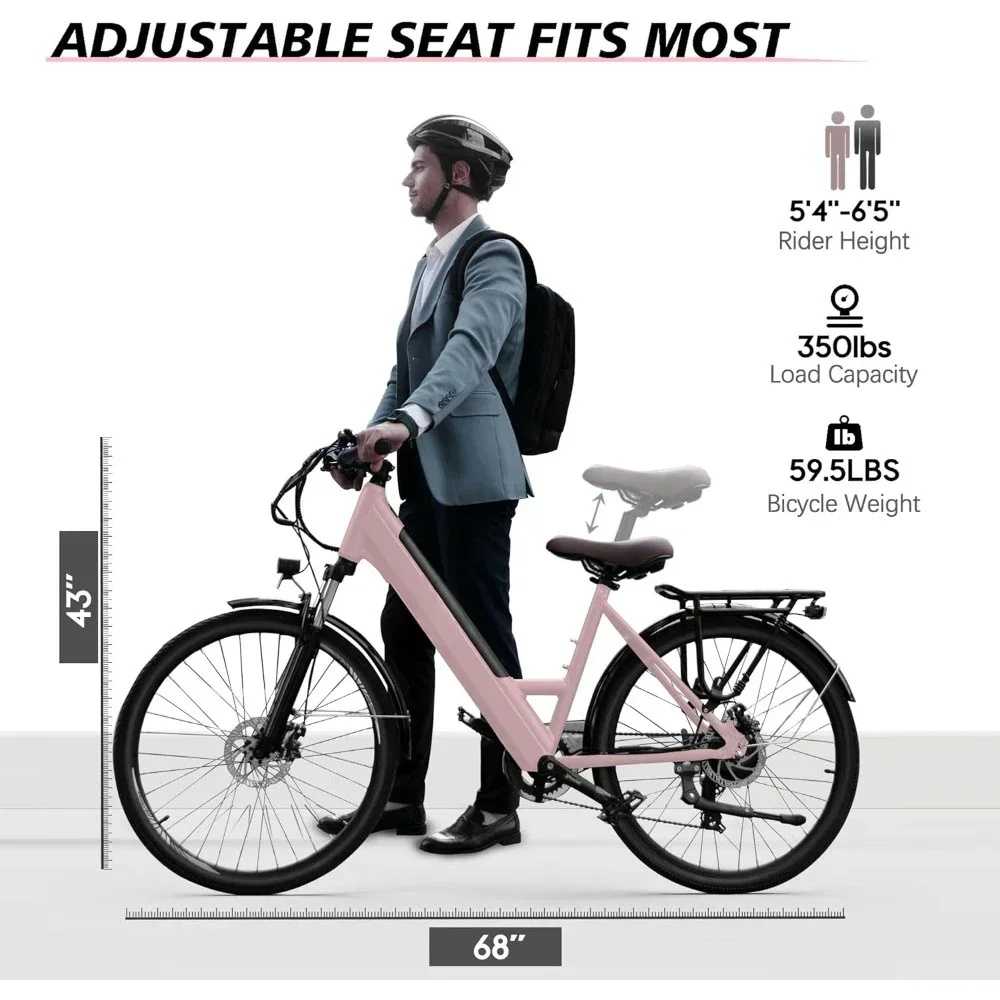 Electric Bike for Adults - 468Wh Removable Battery, 26 inch Step Thru Electric Bicycle, Peak 750W Brushless Motor Ebike, E-Bikes -  18