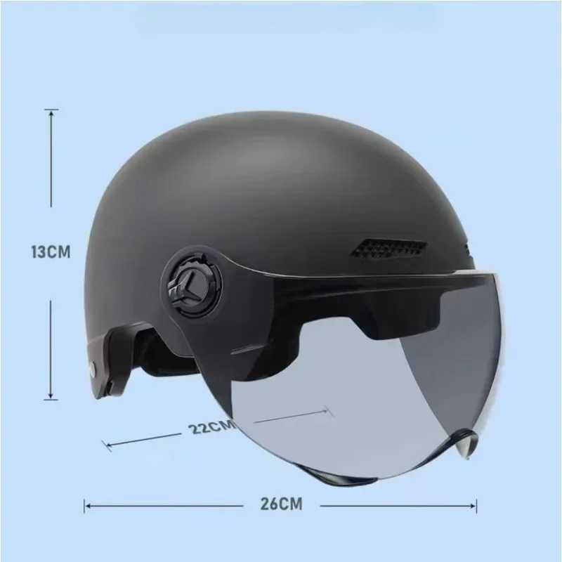 Bicycle Safety Helmet 3C Certified Men's and Women's Adult Children Cartoon Electric Bicycle Motorcycle Half Helmet with Goggles -  18
