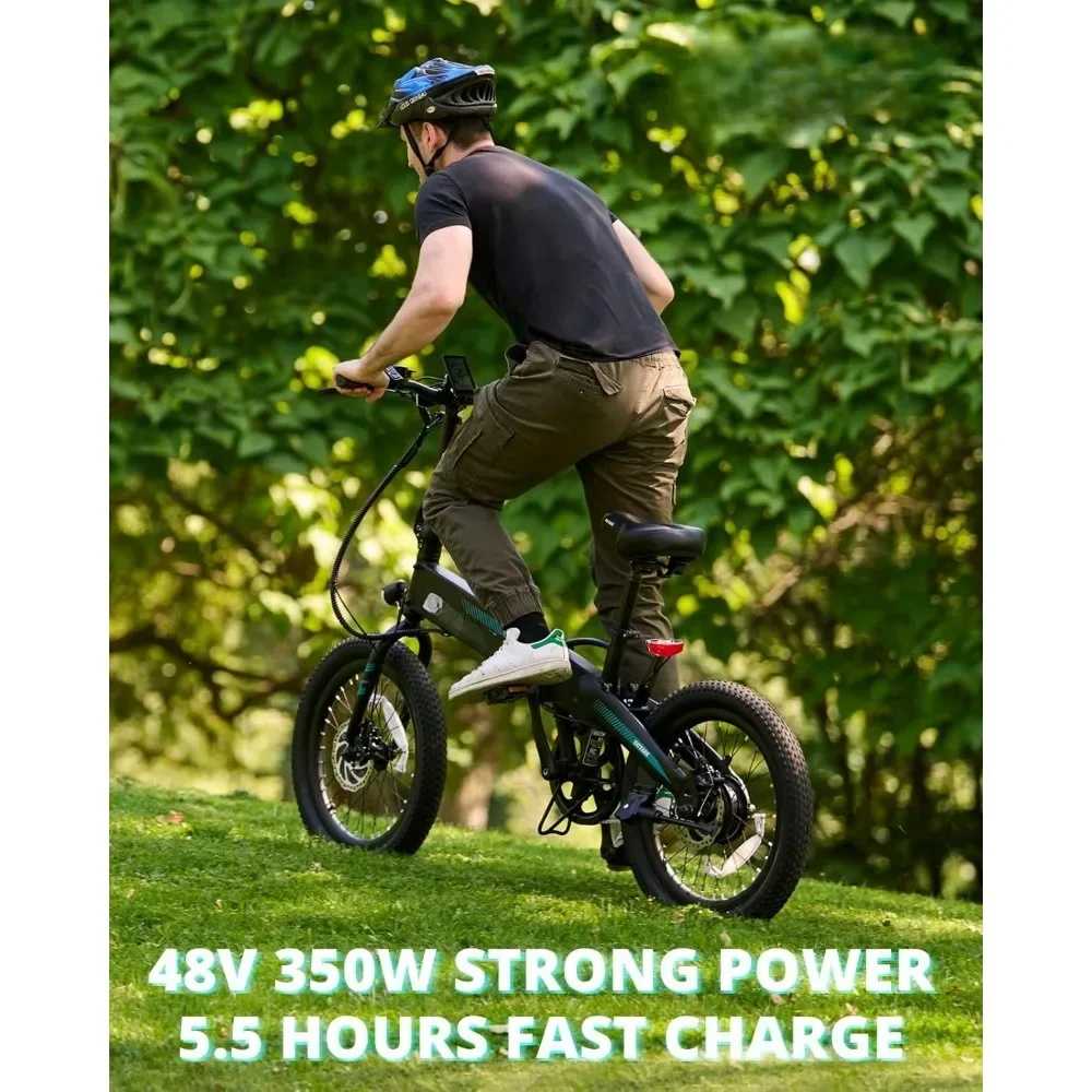 Electric Bike with 40Miles (Pedal-assist1) by 48V Battery, 20Mph Power by Peak 500W, 20" Folding Adult Electric Bicycle -  18