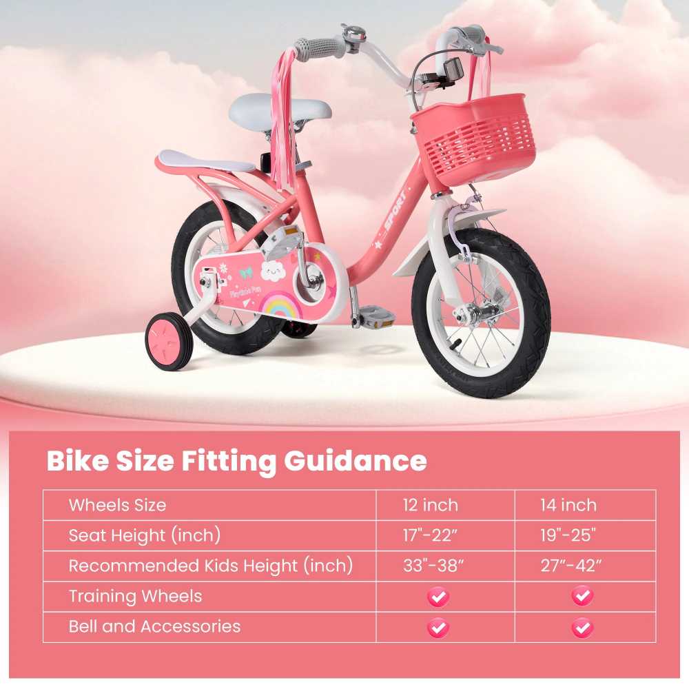 12 Inch Kids Bike for Ages 2-5 Years Old Boys Girls, Kid's Bikes with Training Wheels, Children Bicycle for Kids and Toddler -  18