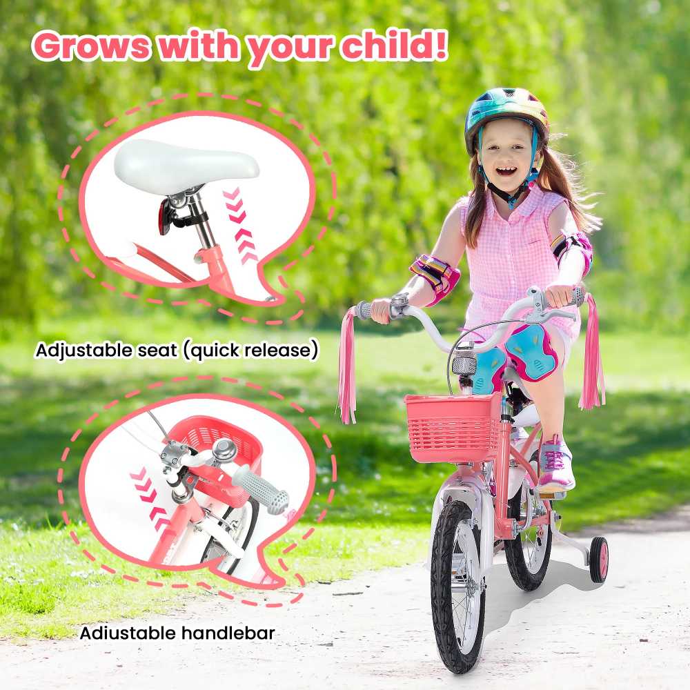 12 Inch Kids Bike for Ages 2-5 Years Old Boys Girls, Kid's Bikes with Training Wheels, Children Bicycle for Kids and Toddler -  18