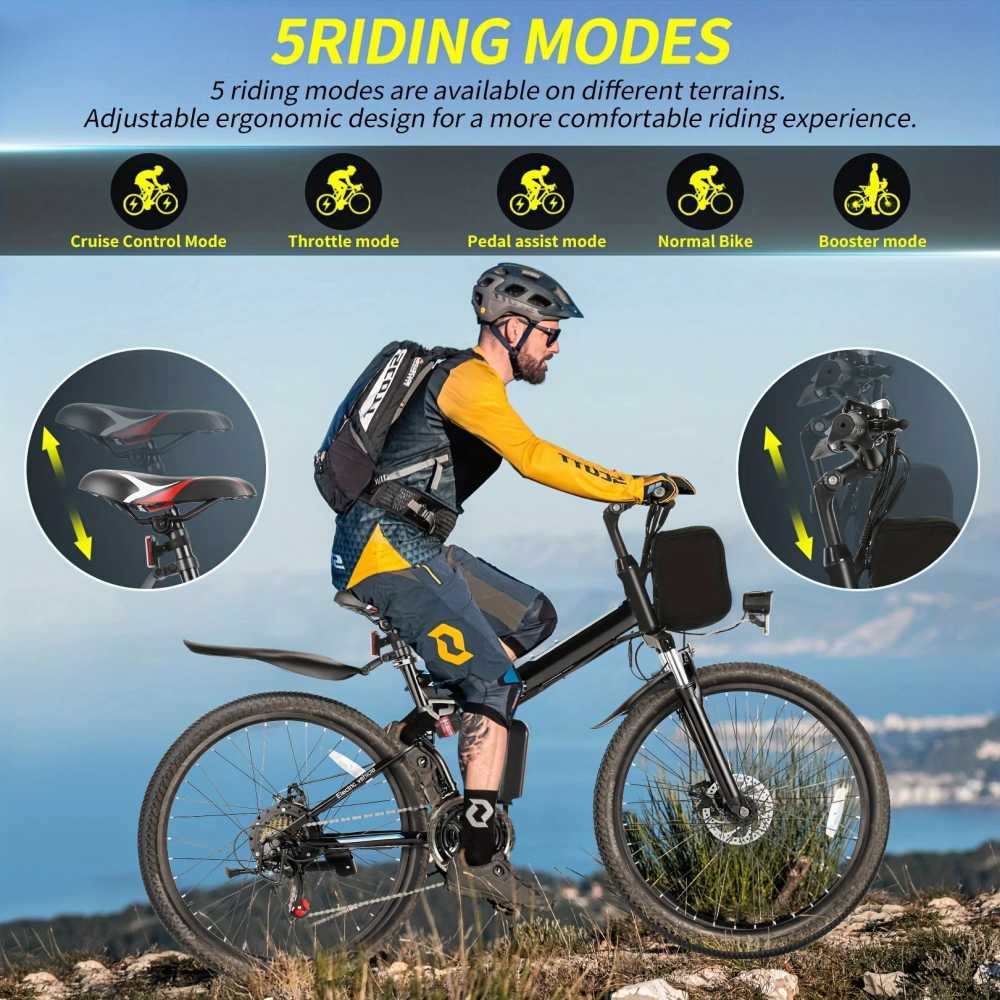 26" Folding Electric Bike for Adults, with 500W Motor,48V 20MPH Removable Battery, Up to 50Miles Range, Cruise Control -  18