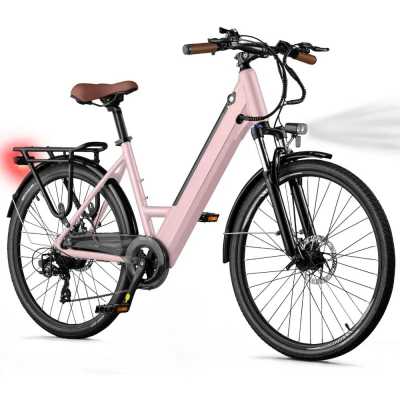 Electric Bike for Adults - 468Wh Removable Battery, 26 inch Step Thru Electric Bicycle, Peak 750W Brushless Motor Ebike, E-Bikes - 18