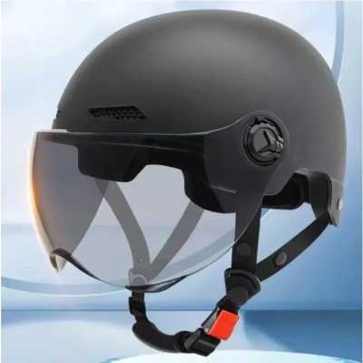 Bicycle Safety Helmet 3C Certified Men's and Women's Adult Children Cartoon Electric Bicycle Motorcycle Half Helmet with Goggles - 18