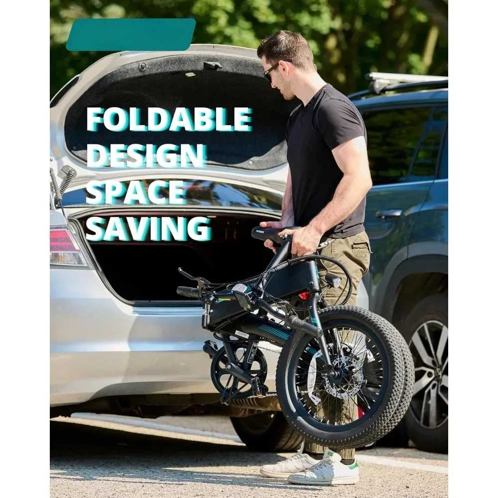 Electric Bike with 40Miles (Pedal-assist1) by 48V Battery, 20Mph Power by Peak 500W, 20" Folding Adult Electric Bicycle -  18