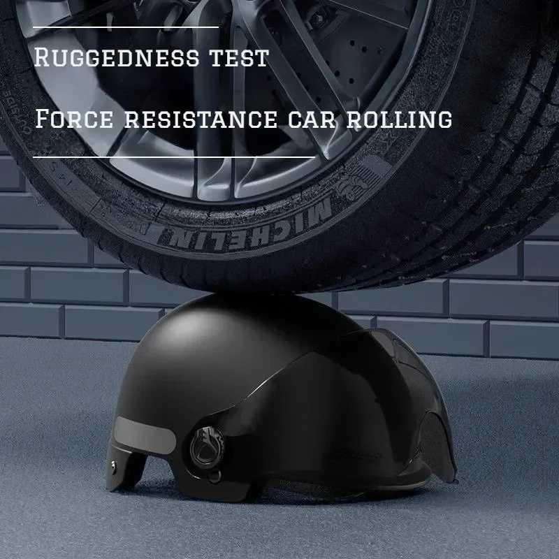 Bicycle Safety Helmet 3C Certified Men's and Women's Adult Children Cartoon Electric Bicycle Motorcycle Half Helmet with Goggles -  18