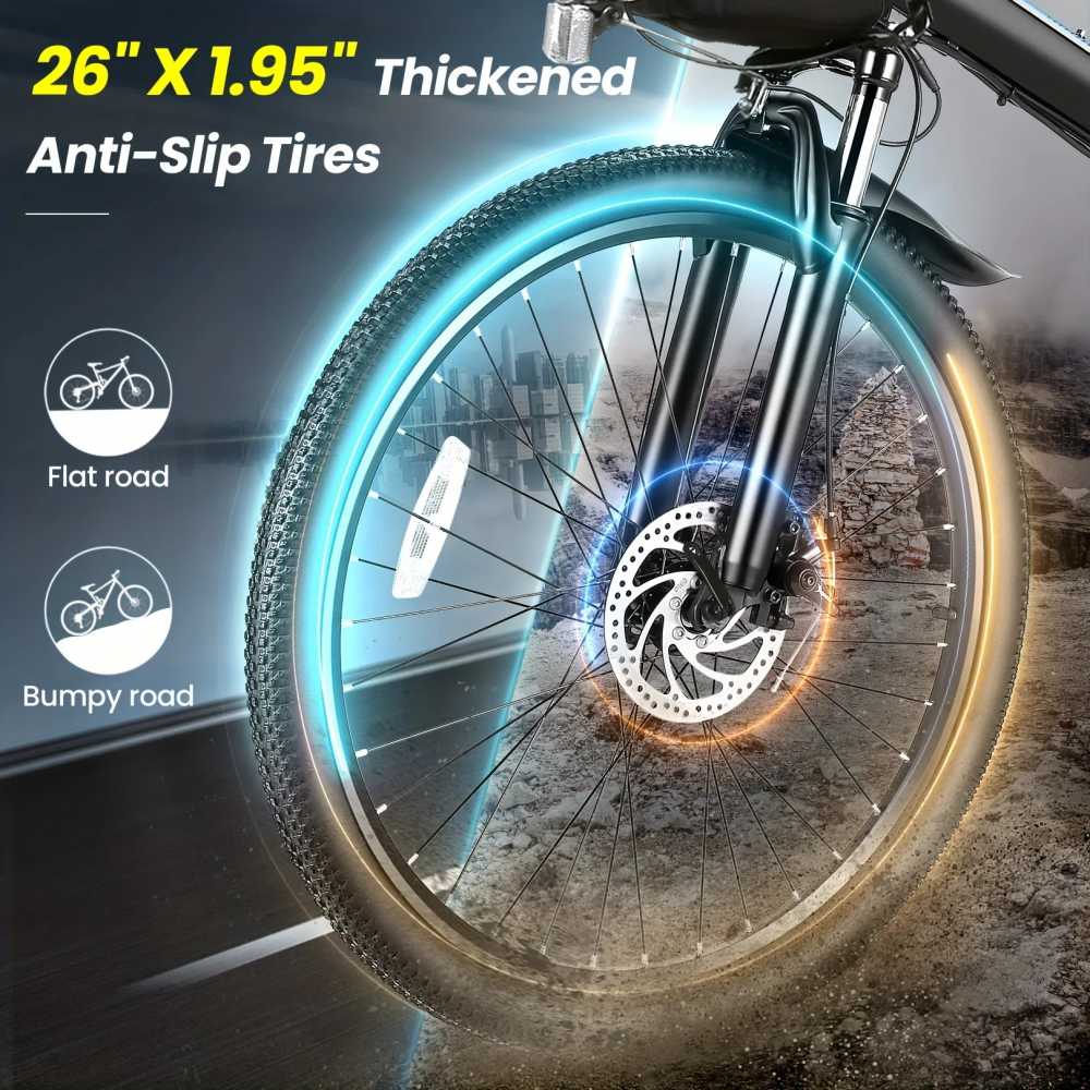 26" Folding Electric Bike for Adults, with 500W Motor,48V 20MPH Removable Battery, Up to 50Miles Range, Cruise Control -  18
