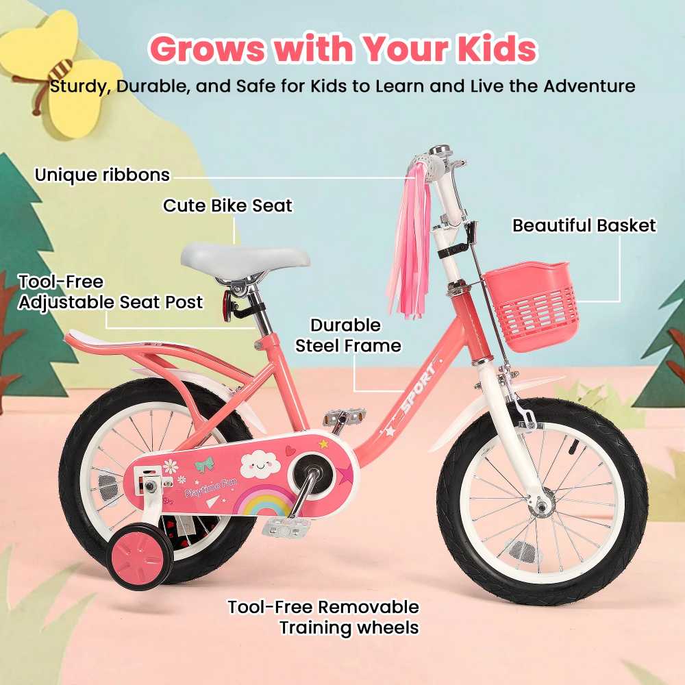 12 Inch Kids Bike for Ages 2-5 Years Old Boys Girls, Kid's Bikes with Training Wheels, Children Bicycle for Kids and Toddler -  18